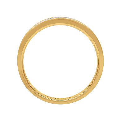 Men's AXL 18k Gold-Plated Silver 1/8 Carat T.W. Diamond Ring