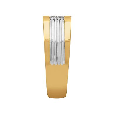 Men's AXL 18k Gold-Plated Silver 1/8 Carat T.W. Diamond Ring