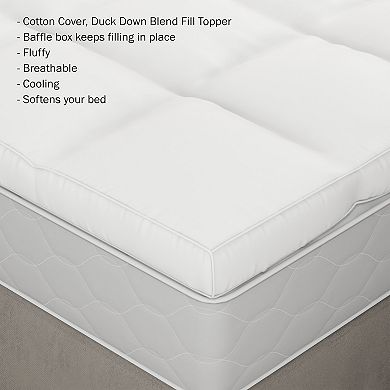 Lavish Home 4-Inch Duck & Goose Down Feather Mattress Topper 