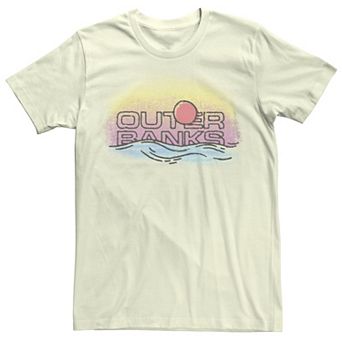 Juniors' Outer Banks Textured Sunset Logo Boyfriend Tee