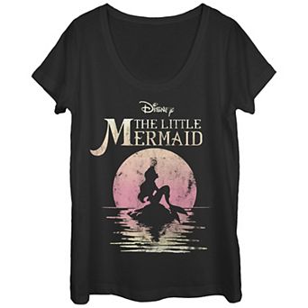 Disney's The Little Mermaid Juniors' Ariel Silhouette Scoop Neck Tee