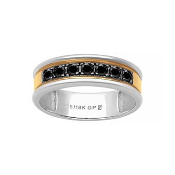Men's AXL 18k Gold-Plated Silver Black Sapphire Ring