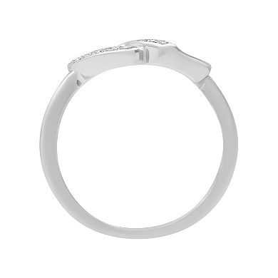 Love Always Sterling Silver Diamond Accent Interlocking Hearts Engagement Ring