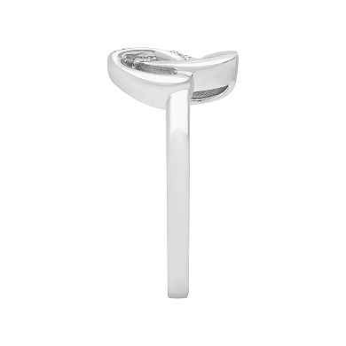 Love Always Sterling Silver Diamond Accent Interlocking Hearts Engagement Ring