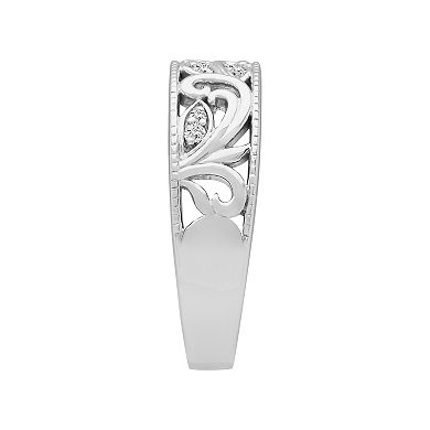 Love Always Sterling Silver Diamond Accent Vine Anniversary Band