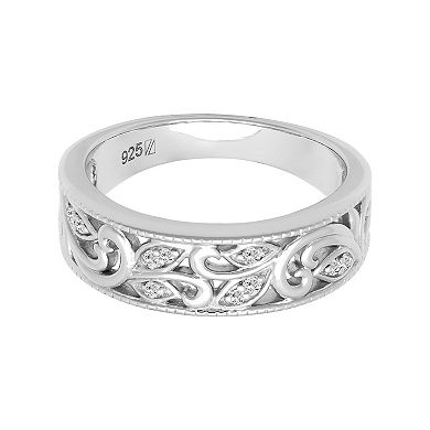 Love Always Sterling Silver Diamond Accent Vine Anniversary Band