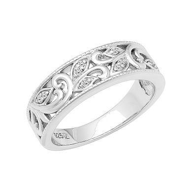 Love Always Sterling Silver Diamond Accent Vine Anniversary Band