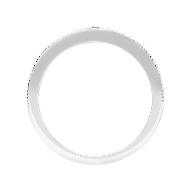 Love Always Sterling Silver 1/10 Carat T.W. Diamond Floral Anniversary Band