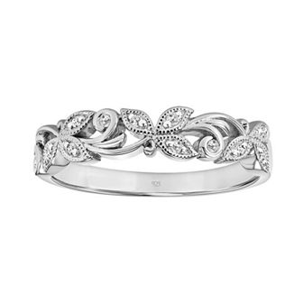 Love Always Sterling Silver Diamond Accent Vine Anniversary Ring