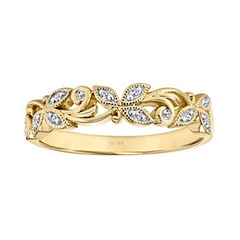 Love Always 18k Gold-Plated Silver Diamond-Accent Vine Anniversary Ring