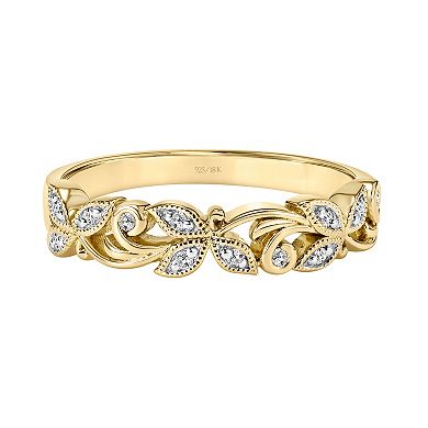 Love Always 18k Gold-Plated Silver Diamond-Accent Vine Anniversary Ring