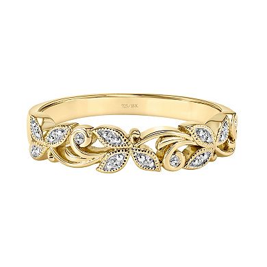Love Always 18k Gold-Plated Silver Diamond-Accent Vine Anniversary Ring