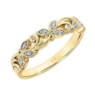 Love Always 18k Gold-Plated Silver Diamond-Accent Vine Anniversary Ring