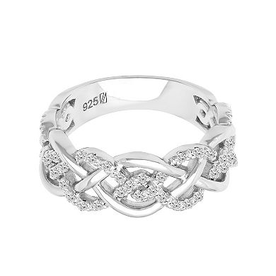 Love Always Sterling Silver 1/10 Carat T.W. Diamond Twist Anniversary Band