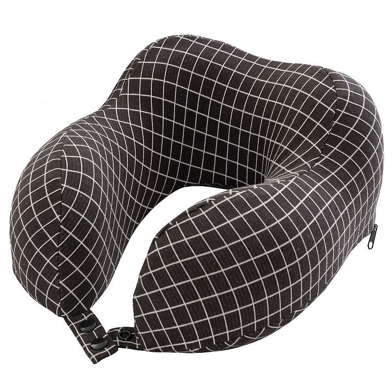 Home-Complete Memory Foam Travel Neck Pillow, Black