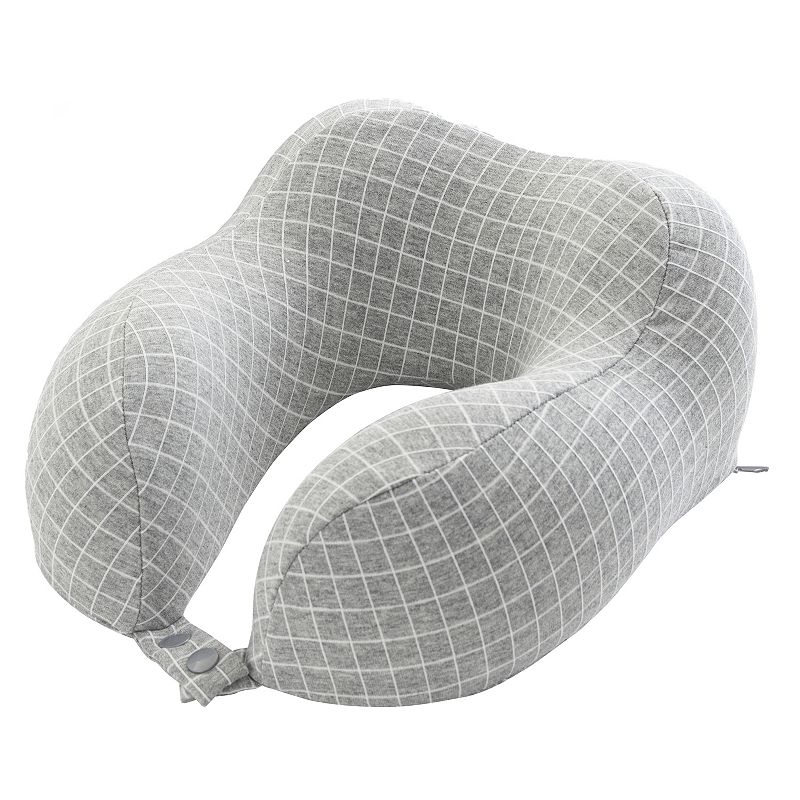 Home-Complete Memory Foam Travel Neck Pillow, Grey