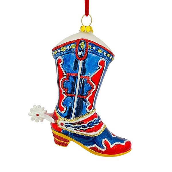 St. Nicholas Square® Glass Cowboy Boot Christmas Ornament