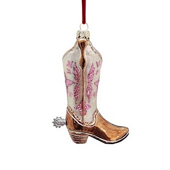 St. Nicholas Square® Glass Cowboy Boot Christmas Ornament