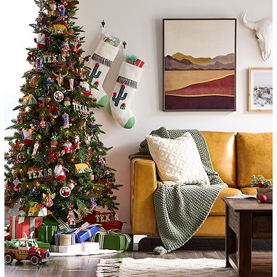 St. Nicholas Square Glass Cowboy Boot Christmas Ornament