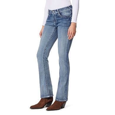 Juniors' WallFlower Fiesty Curvy Insta Stretch Low Rise Slim Flare Jeans
