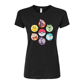 Juniors' Pokemon Sparkle Badge Fitted Graphic Tee
