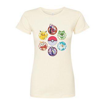 Juniors' Pokemon Sparkle Badge Fitted Graphic Tee