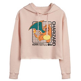 Juniors' Pokemon Charizaed Cropped Graphic Hoodie