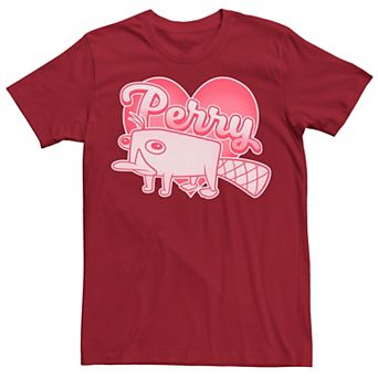 Men's Phineas And Ferb Valentines Day Perry Heart Graphic Tee