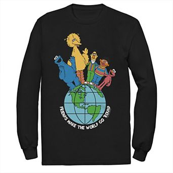 Men's Sesame Street Friends Make The World Go Round Long Sleeve Tee