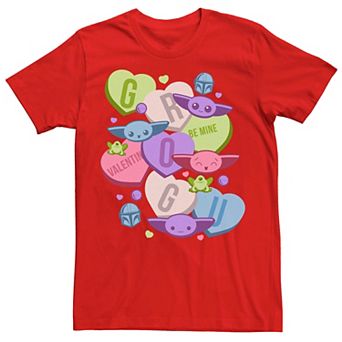Men's Star Wars: The Mandalorian The Child Valentine's Day Candy Tee