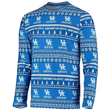 Men's Concepts Sport Royal Kentucky Wildcats Ugly Sweater Knit Long Sleeve Top and Pant Set