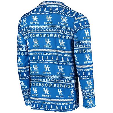 Men's Concepts Sport Royal Kentucky Wildcats Ugly Sweater Knit Long Sleeve Top and Pant Set