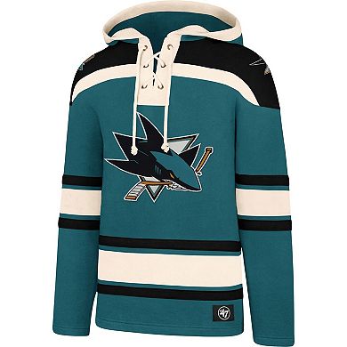 Men's '47 Teal San Jose Sharks Superior Lacer Pullover Hoodie