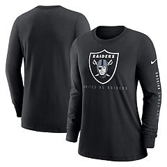 Las Vegas Raiders New Era Women's Plus Size Lace-Up Notch Neck Long Sleeve  T-Shirt - Black