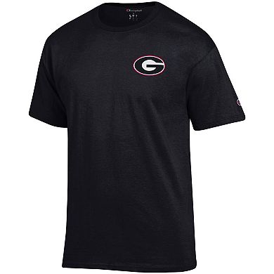 Men's Champion Black Georgia Bulldogs Stack 2-Hit T-Shirt