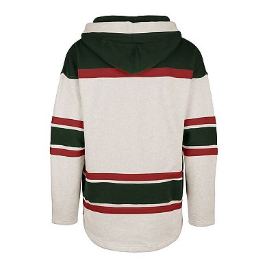 Men's '47 Oatmeal New Jersey Devils Rockaway Lace-Up Pullover Hoodie