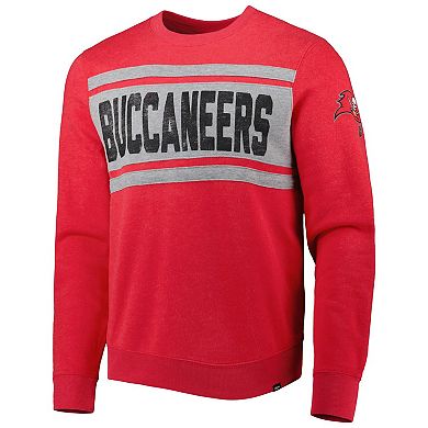 Men's '47 Heathered Red Tampa Bay Buccaneers Bypass Tribeca Pullover Sweatshirt