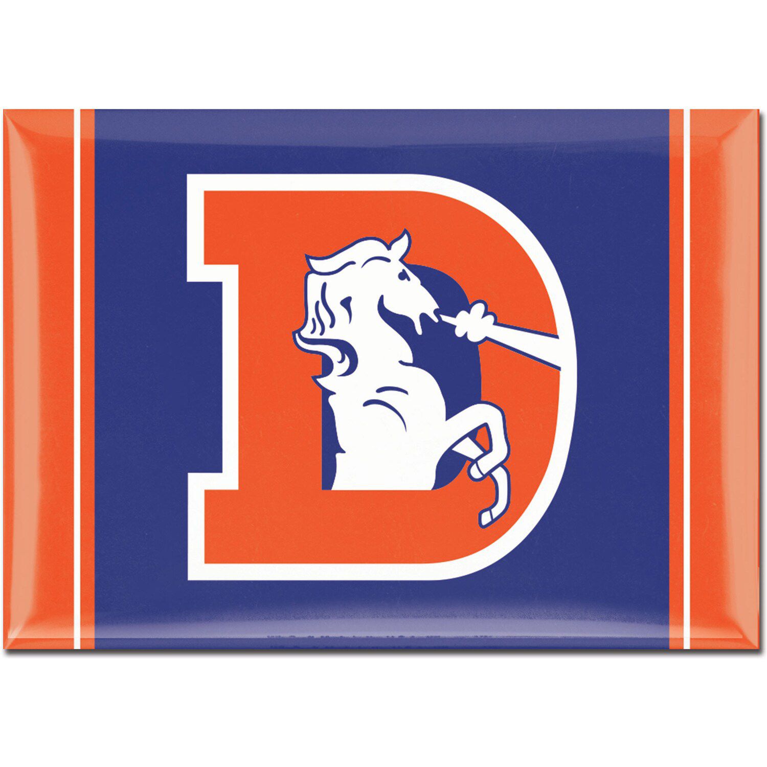 Denver Broncos Jersey 6 x 6 Oval Full Color Magnet