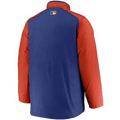 Men's Nike Royal/Orange New York Mets Authentic Collection Dugout Full-Zip Jacket