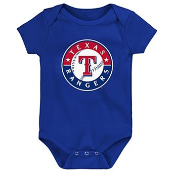 Newborn & Infant Royal Texas Rangers Primary Team Logo Bodysuit