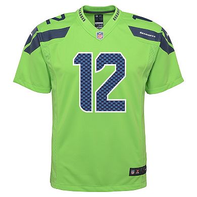 Youth Nike 12th Fan Neon Green Seattle Seahawks Game Jersey