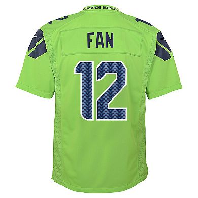 Youth Nike 12th Fan Neon Green Seattle Seahawks Game Jersey