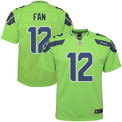 Youth Nike 12th Fan Neon Green Seattle Seahawks Game Jersey