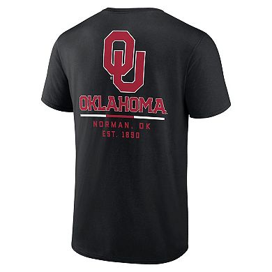 Men's Fanatics Branded Black Oklahoma Sooners Game Day 2-Hit T-Shirt