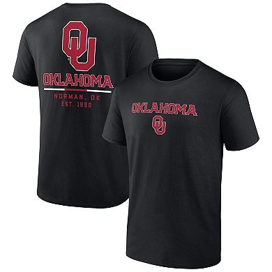 Men's Fanatics Branded Black Oklahoma Sooners Game Day 2-Hit T-Shirt