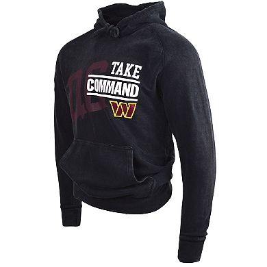 Unisex DC PROPER Black Washington Commanders Take Command Mineral Wash Vintage Pullover Hoodie