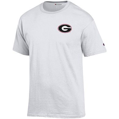 Men's Champion White Georgia Bulldogs Stack 2-Hit T-Shirt