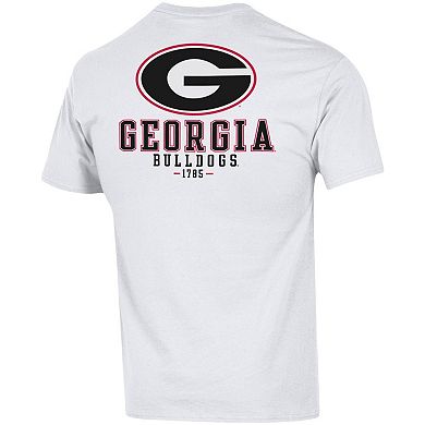 Men's Champion White Georgia Bulldogs Stack 2-Hit T-Shirt