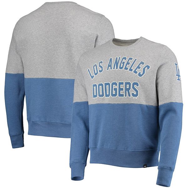 Men's '47 Heathered Gray/Heathered Royal Los Angeles Dodgers Two-Toned Team Pullover  Sweatshirt