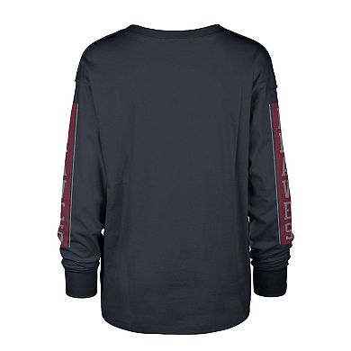 Women's '47 Navy Atlanta Braves Statement Long Sleeve T-Shirt